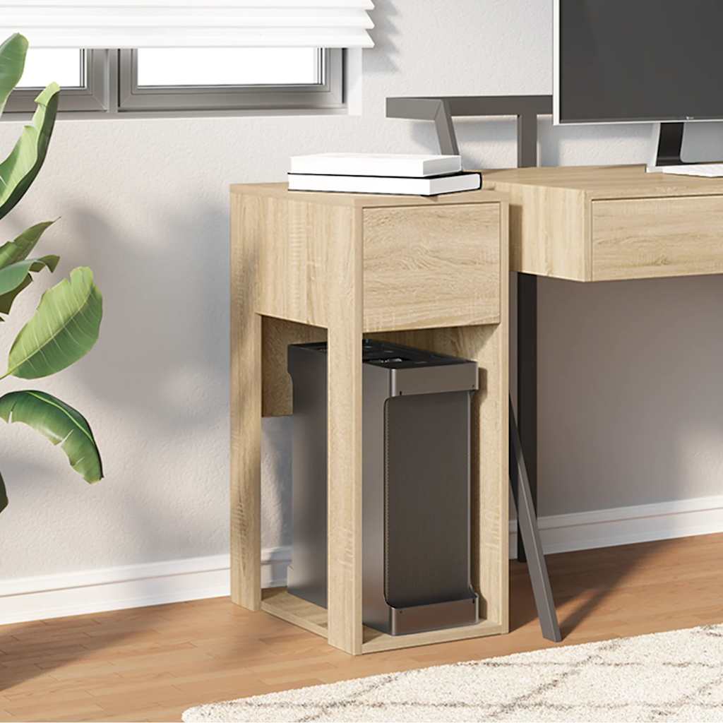 Computer Tower Stand with Drawer Sonoma Oak 30x44x74 cm - Bargainia.com - 