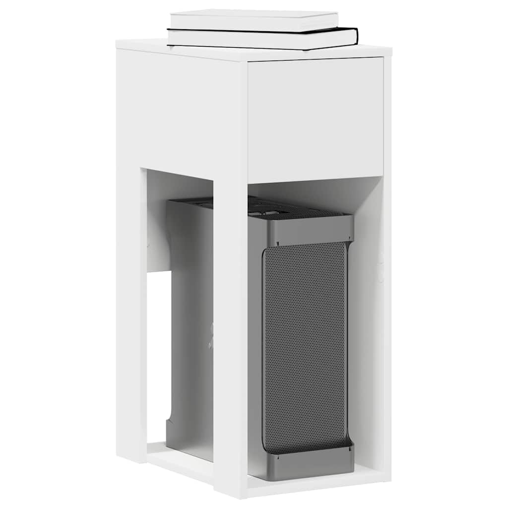 Computer Tower Stand with Drawer White 30x44x74 cm - Bargainia.com - 