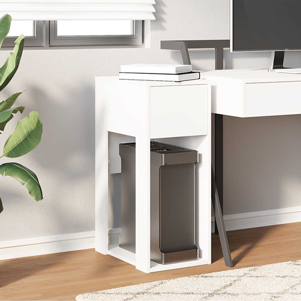 Computer Tower Stand with Drawer White 30x44x74 cm - Bargainia.com - 