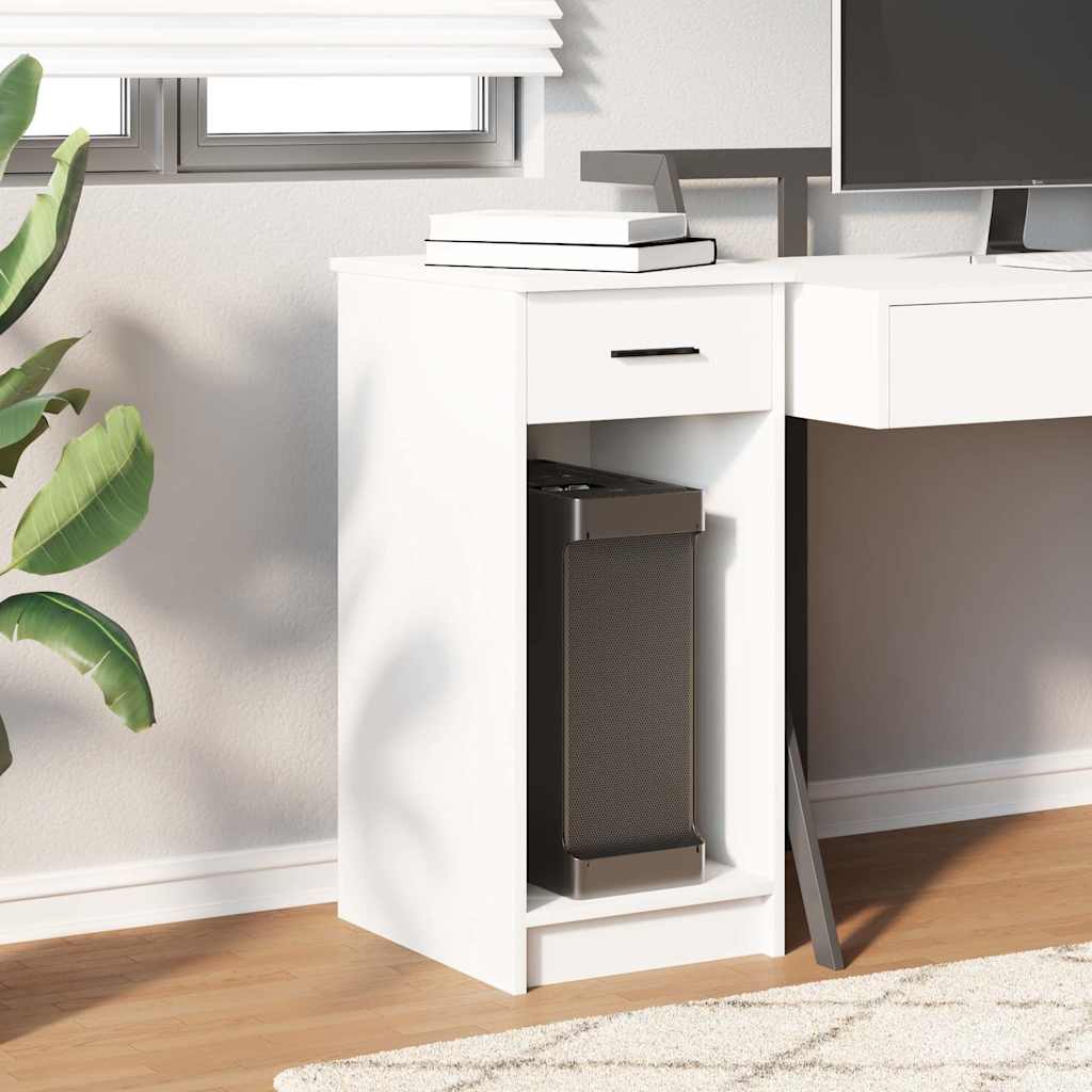 Computer Tower Stand with Drawer White 35x45x77 cm - Bargainia.com - 