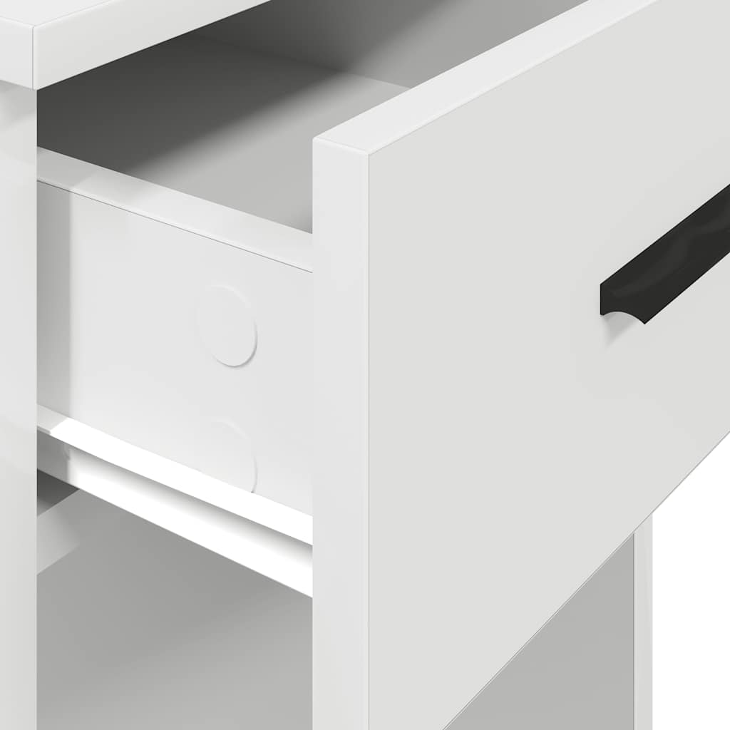 Computer Tower Stand with Drawer White 35x45x77 cm - Bargainia.com - 