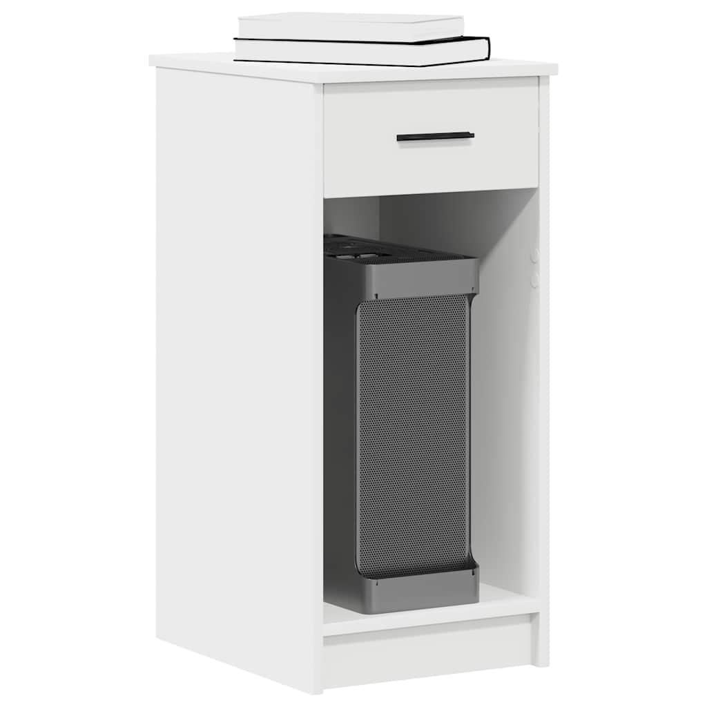 Computer Tower Stand with Drawer White 35x45x77 cm - Bargainia.com - 