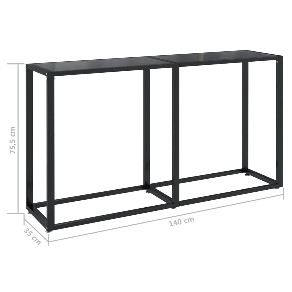 Console Table Black 140x35x75.5cm Tempered Glass - Bargainia.com - 8720286462720 - 331675