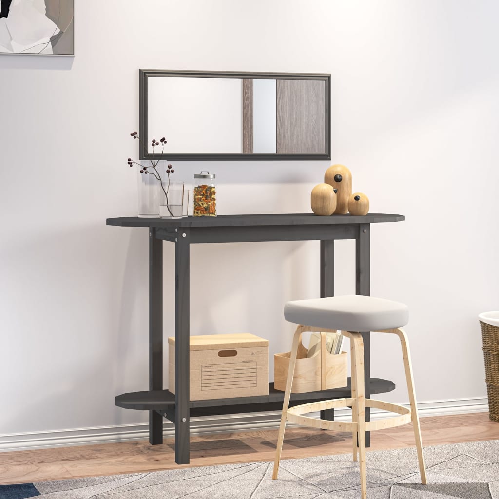 Console Table Grey 110x40x80 cm Solid Wood Pine - Bargainia.com - 8720287207962 - 822299