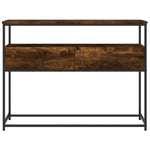 Console Table Smoked Oak 100x40x75 cm Engineered Wood - Bargainia.com - 