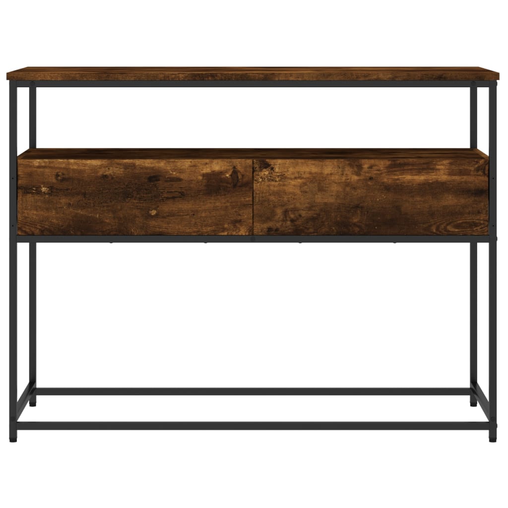 Console Table Smoked Oak 100x40x75 cm Engineered Wood - Bargainia.com - 