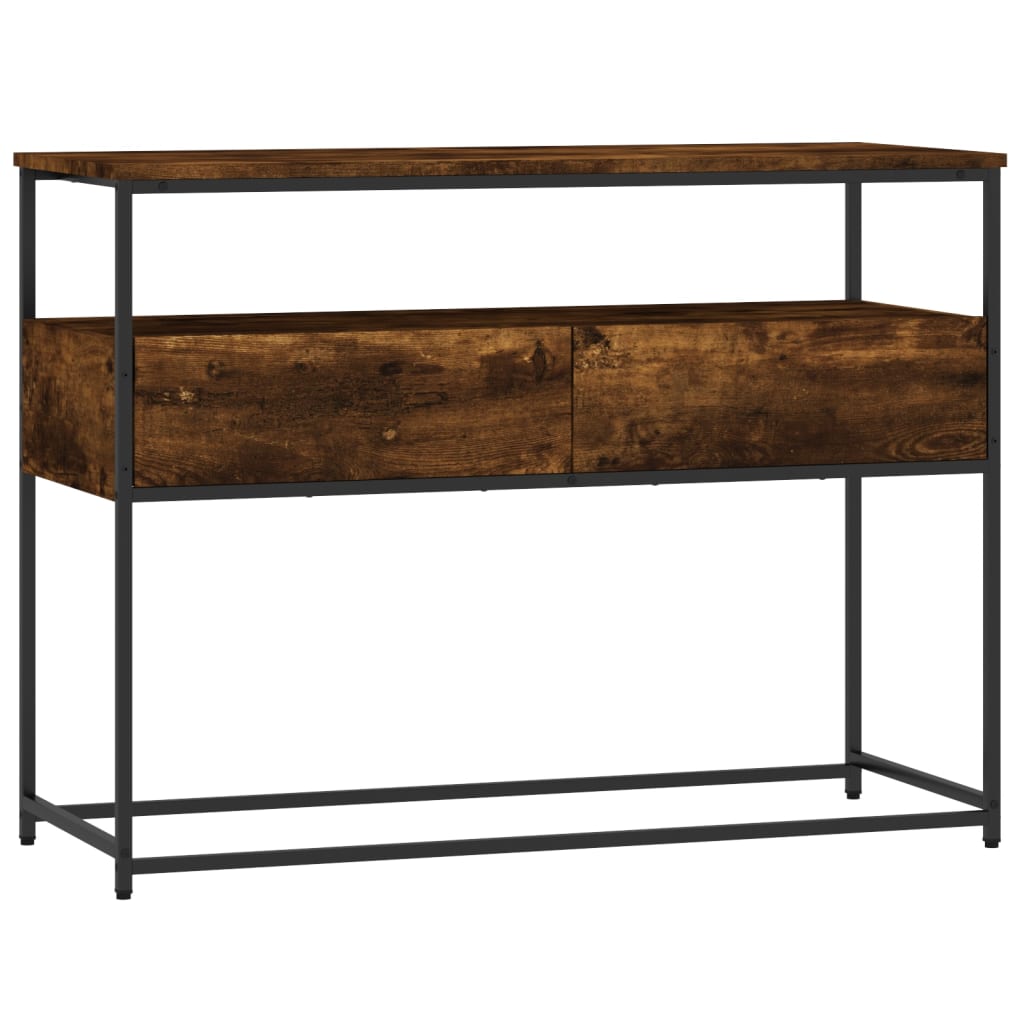 Console Table Smoked Oak 100x40x75 cm Engineered Wood - Bargainia.com - 