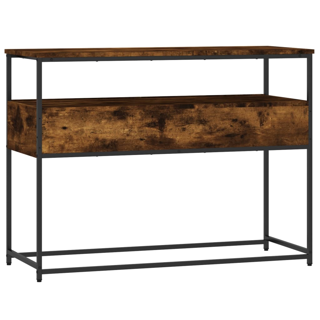 Console Table Smoked Oak 100x40x75 cm Engineered Wood - Bargainia.com - 