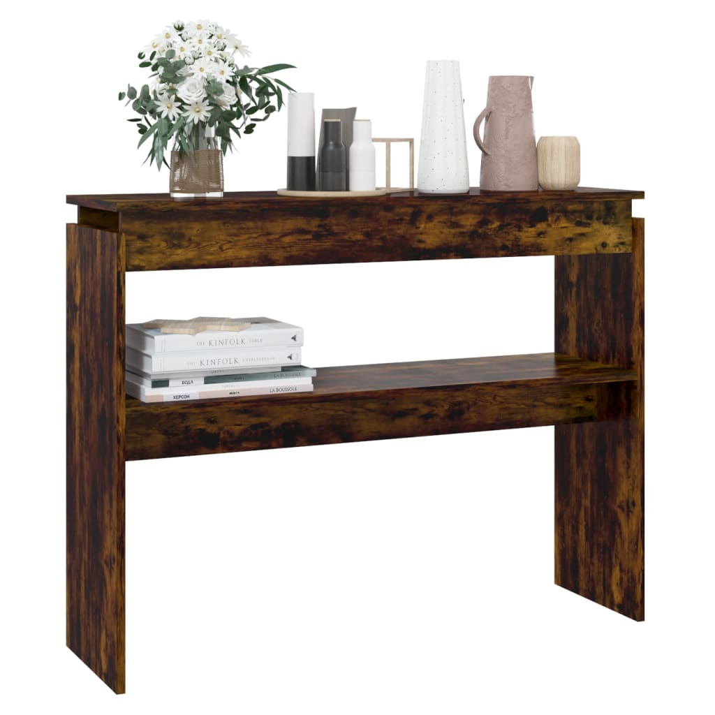Console Table Smoked Oak 102x30x80 cm Engineered Wood - Bargainia.com - 8720286932810 - 815219