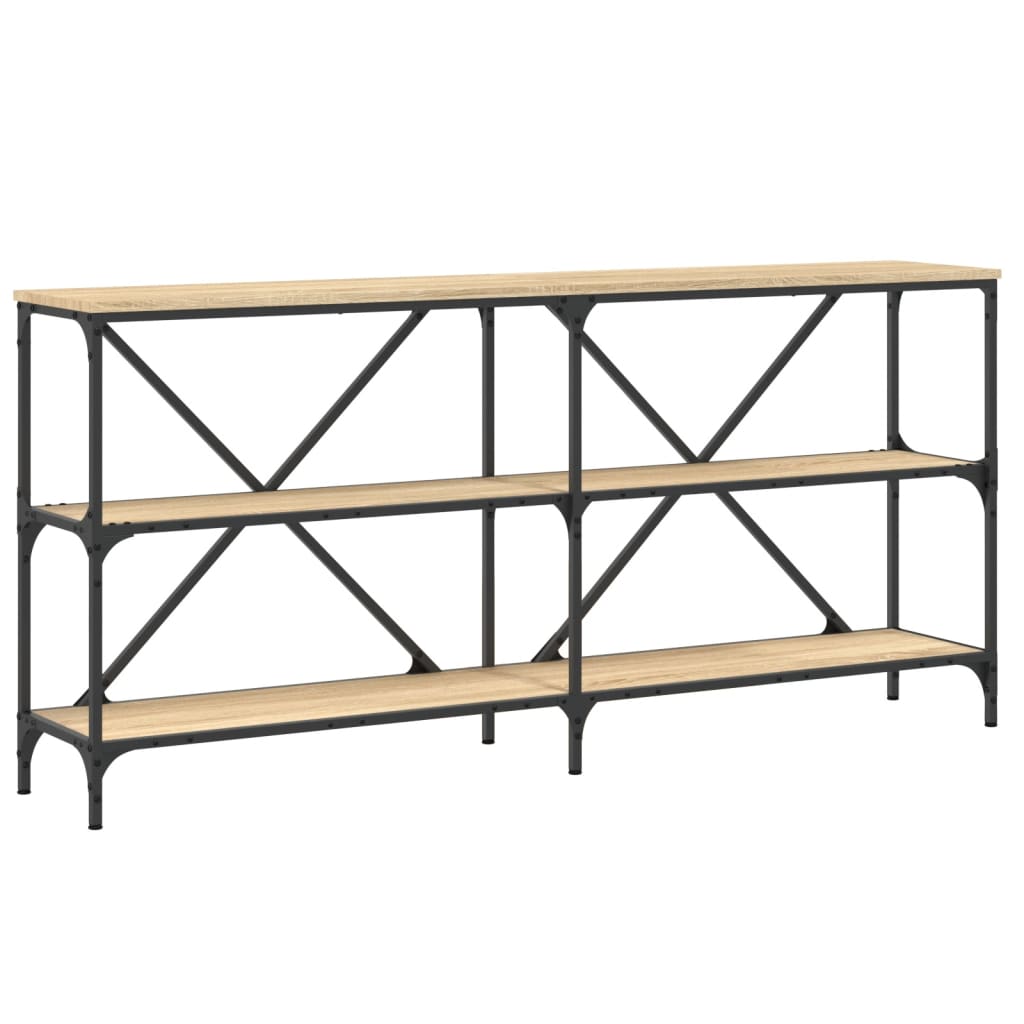 Console Table Sonoma Oak 160x30x75 cm Engineered Wood and Iron - Bargainia.com - 