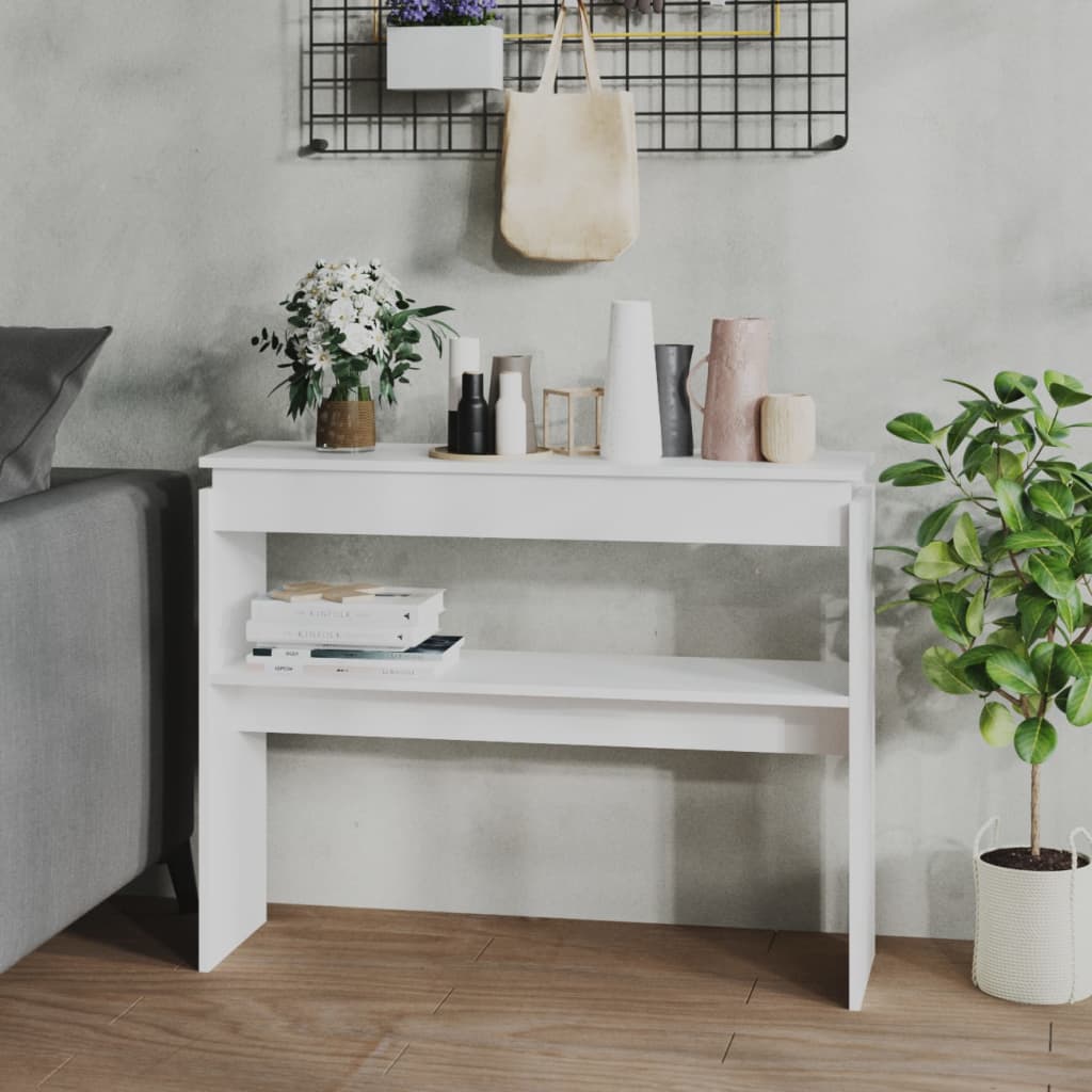Console Table White 102x30x80 cm Engineered Wood - Bargainia.com - 8720286606636 - 808323