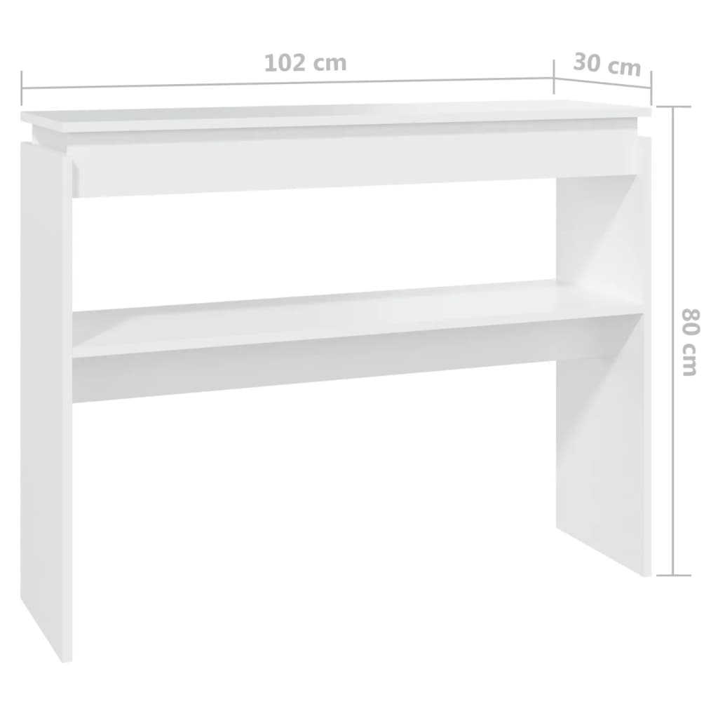Console Table White 102x30x80 cm Engineered Wood - Bargainia.com - 8720286606636 - 808323