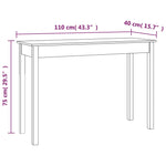Console Table White 110x40x75 cm Solid Wood Pine - Bargainia.com - 