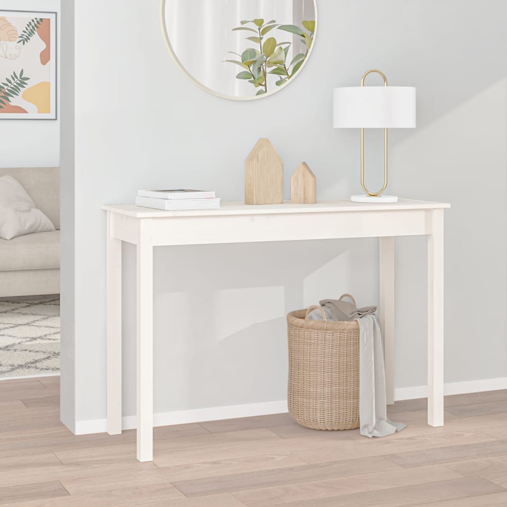 Console Table White 110x40x75 cm Solid Wood Pine - Bargainia.com - 8720287188438 - 814240