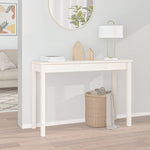 Console Table White 110x40x75 cm Solid Wood Pine - Bargainia.com - 