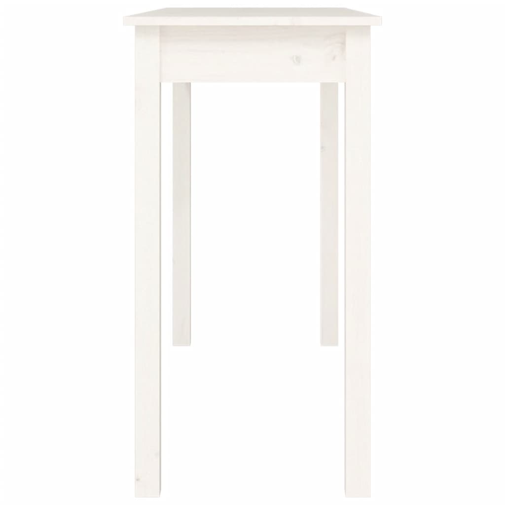 Console Table White 110x40x75 cm Solid Wood Pine - Bargainia.com - 