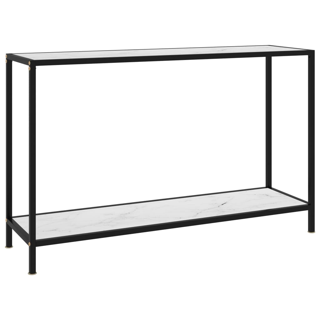 Console Table White 120x35x75 cm Tempered Glass - Bargainia.com - 
