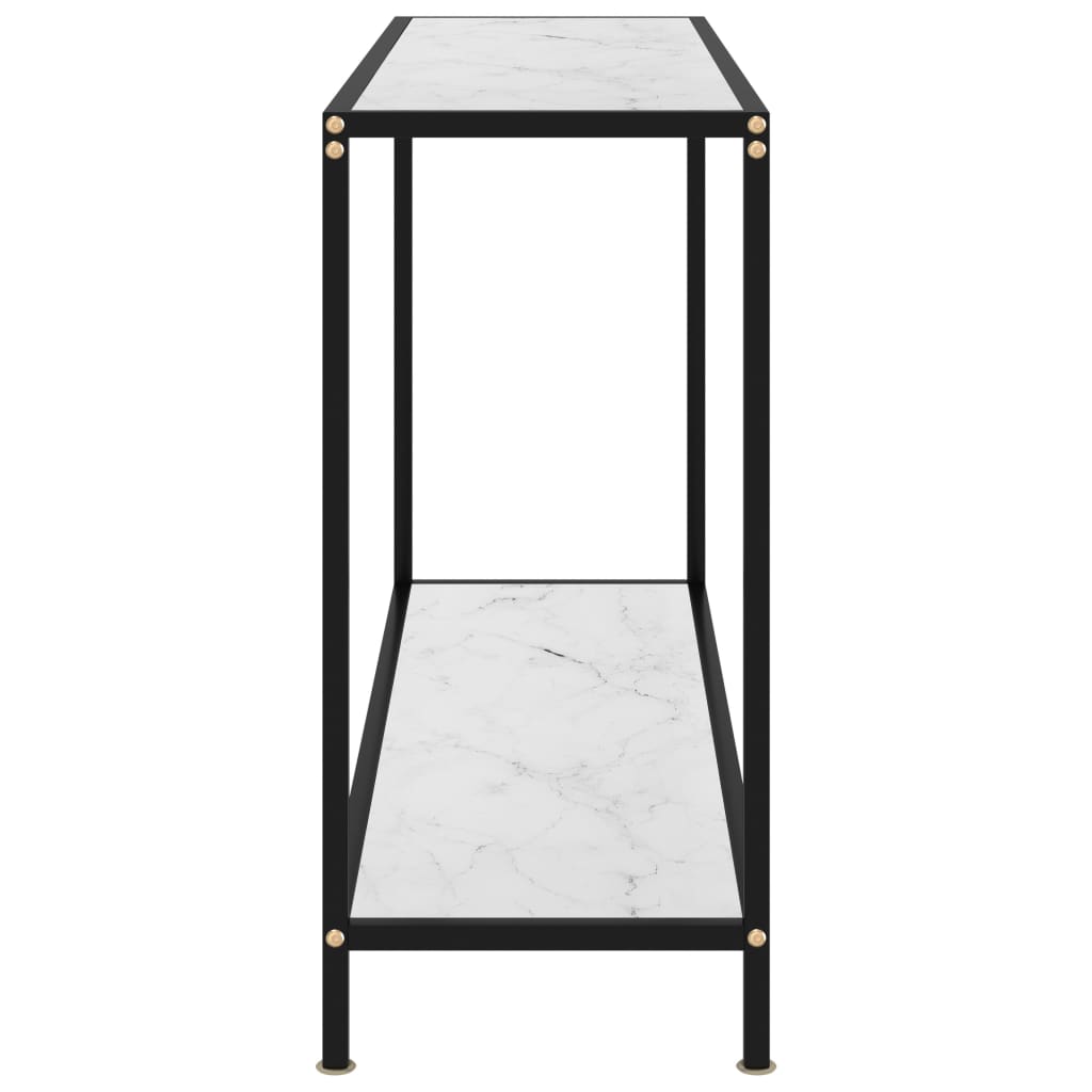 Console Table White 120x35x75 cm Tempered Glass - Bargainia.com - 