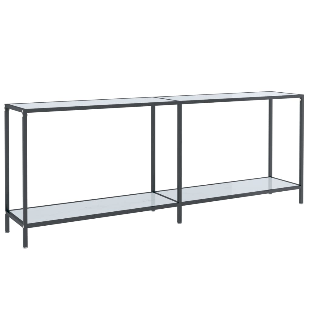 Console Table White 200x35x75.5 cm Tempered Glass - Bargainia.com - 8720286463055 - 331708
