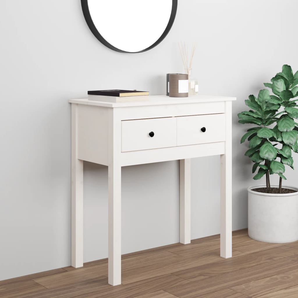 Console Table White 70x35x75 cm Solid Wood Pine - Bargainia.com - 8720287189831 - 814610
