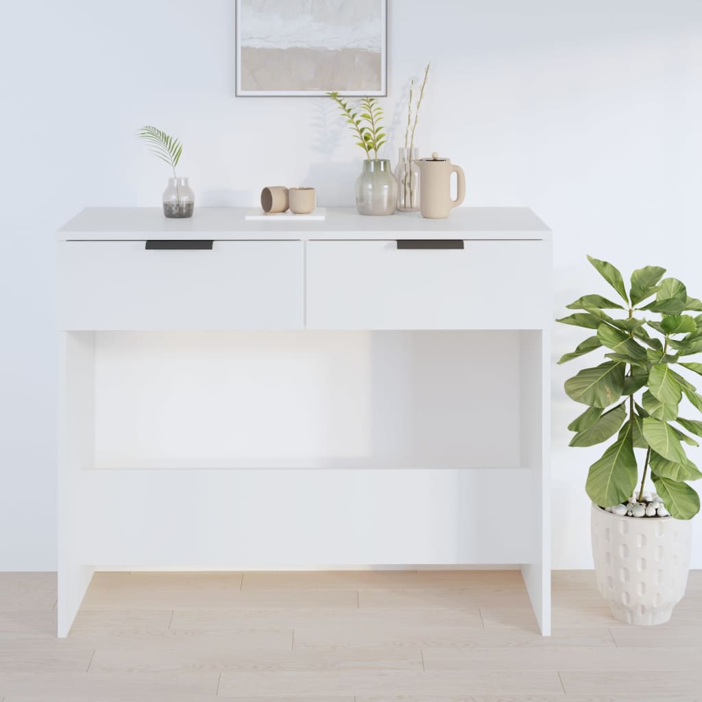 Console Table White 90x36x75 cm Engineered Wood - Bargainia.com - 8720287079224 - 811331