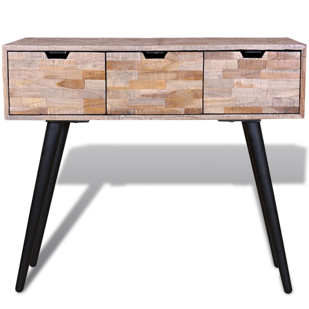 Console Table with 3 Drawers Reclaimed Teak Wood - Bargainia.com - 8718475931195 - 241709