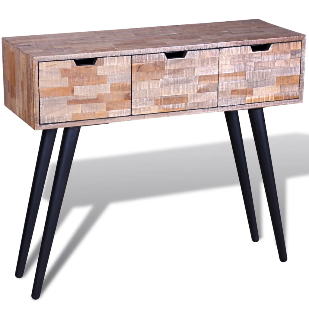 Console Table with 3 Drawers Reclaimed Teak Wood - Bargainia.com - 8718475931195 - 241709