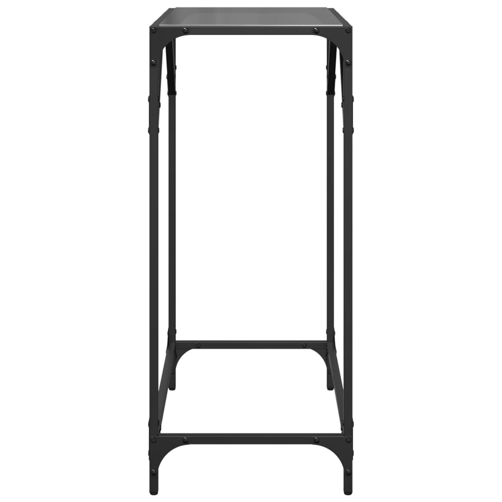 Console Table with Black Glass Top 60x35x81 cm Steel - Bargainia.com - 8721102637827 - 846017