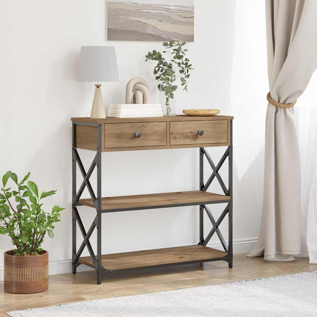 Console Table with Drawer Artisan oak 75 x 28 x 75 cm - Bargainia.com - 8721158793973 - 863536