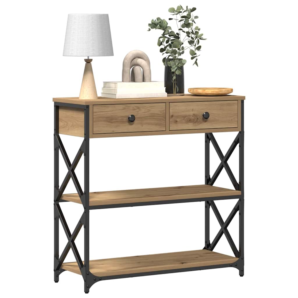 Console Table with Drawer Artisan oak 75 x 28 x 75 cm - Bargainia.com - 8721158793973 - 863536