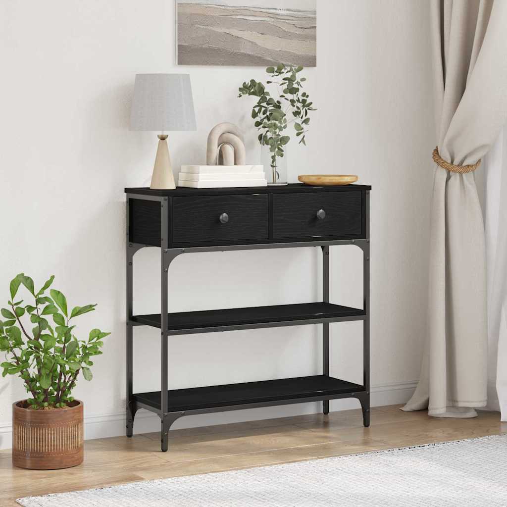 Console Table with Drawer Black oak 72.5 x 25 x 75 cm - Bargainia.com - 8721158793829 - 863521
