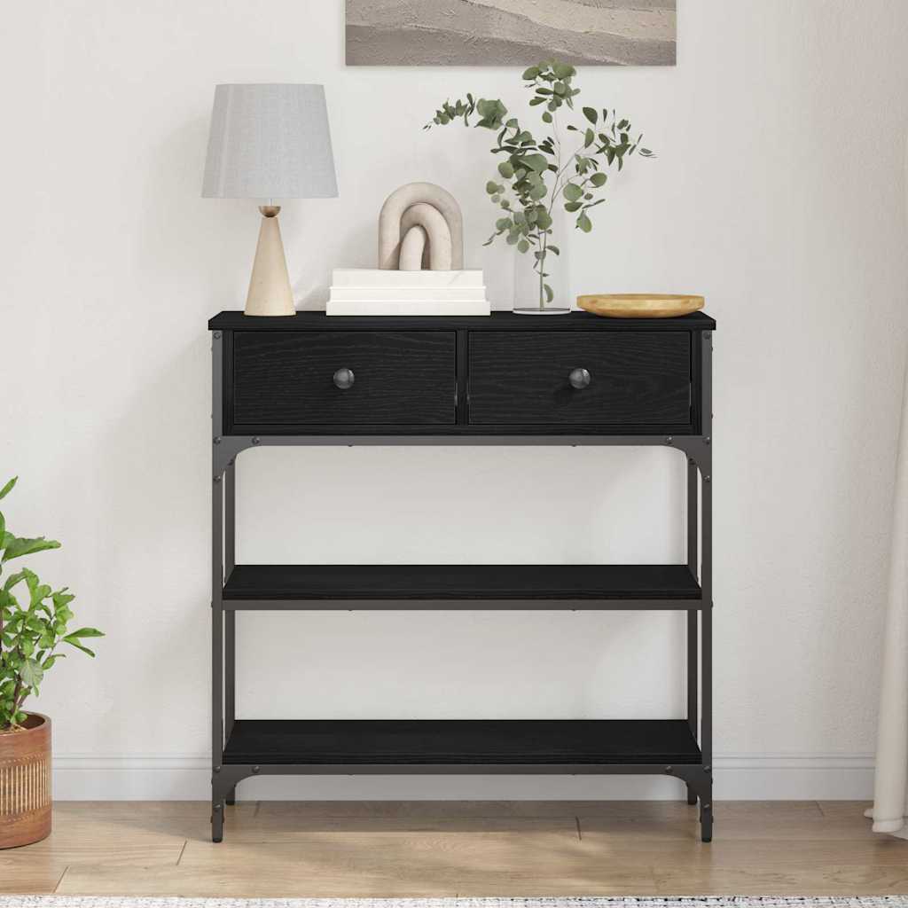 Console Table with Drawer Black oak 72.5 x 25 x 75 cm - Bargainia.com - 8721158793829 - 863521