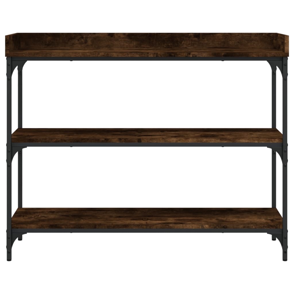 Console Table with Shelves Smoked Oak 100x30x80 cm - Bargainia.com - 8721012195912 - 837809