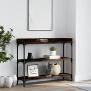 Console Table with Shelves Smoked Oak 100x30x80 cm - Bargainia.com - 8721012195912 - 837809