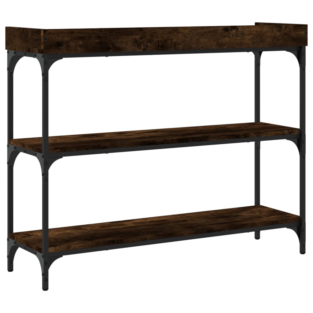 Console Table with Shelves Smoked Oak 100x30x80 cm - Bargainia.com - 8721012195912 - 837809