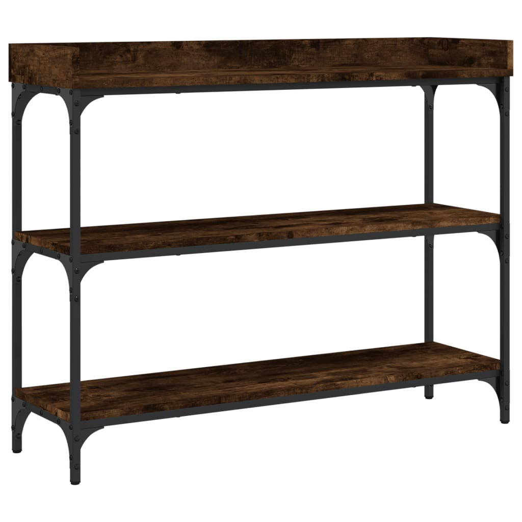 Console Table with Shelves Smoked Oak 100x30x80 cm - Bargainia.com - 8721012195912 - 837809