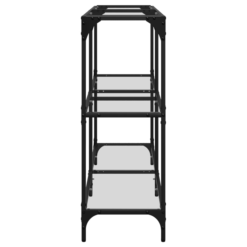Console Table with Transparent Glass Top 118.5x30x81 cm Steel - Bargainia.com - 8721102637957 - 846030