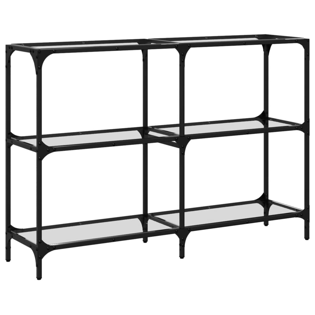 Console Table with Transparent Glass Top 118.5x30x81 cm Steel - Bargainia.com - 8721102637957 - 846030