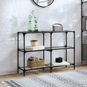 Console Table with Transparent Glass Top 118.5x30x81 cm Steel - Bargainia.com - 8721102637957 - 846030