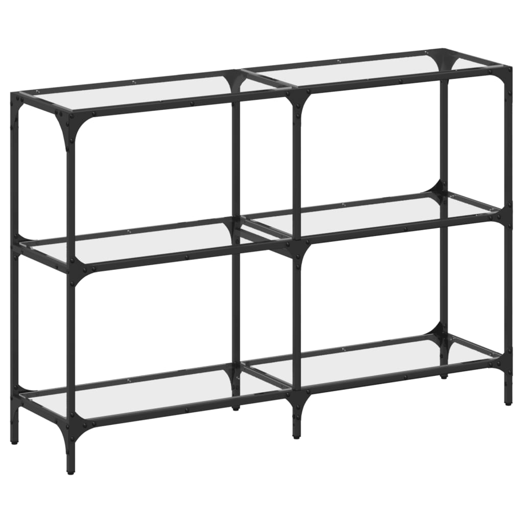 Console Table with Transparent Glass Top 118.5x30x81 cm Steel - Bargainia.com - 8721102637957 - 846030