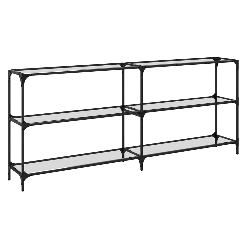 Console Table with Transparent Glass Top 194.5x30x81 cm Steel - Bargainia.com - 8721102637995 - 846034