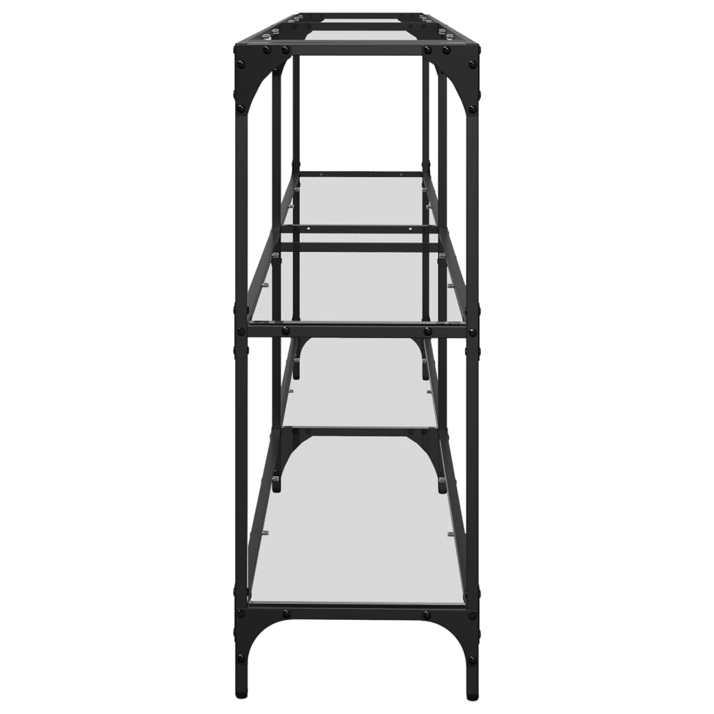 Console Table with Transparent Glass Top 194.5x30x81 cm Steel - Bargainia.com - 8721102637995 - 846034