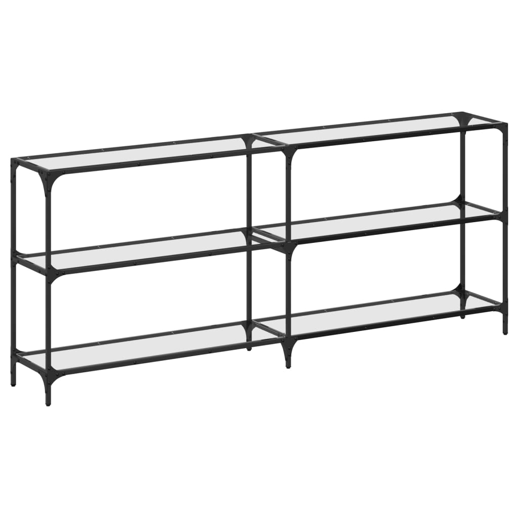 Console Table with Transparent Glass Top 194.5x30x81 cm Steel - Bargainia.com - 8721102637995 - 846034