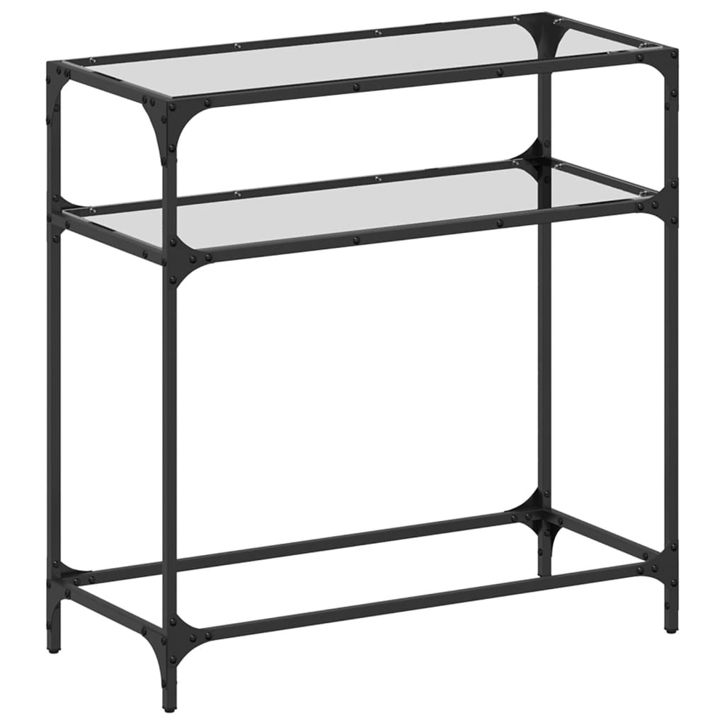 Console Table with Transparent Glass Top 80x35x81 cm Steel - Bargainia.com - 8721102637896 - 846024