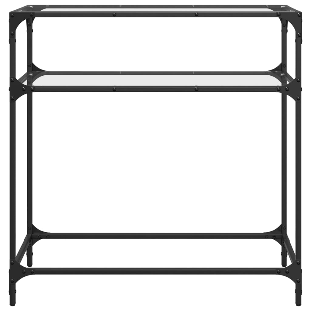 Console Table with Transparent Glass Top 80x35x81 cm Steel - Bargainia.com - 8721102637896 - 846024