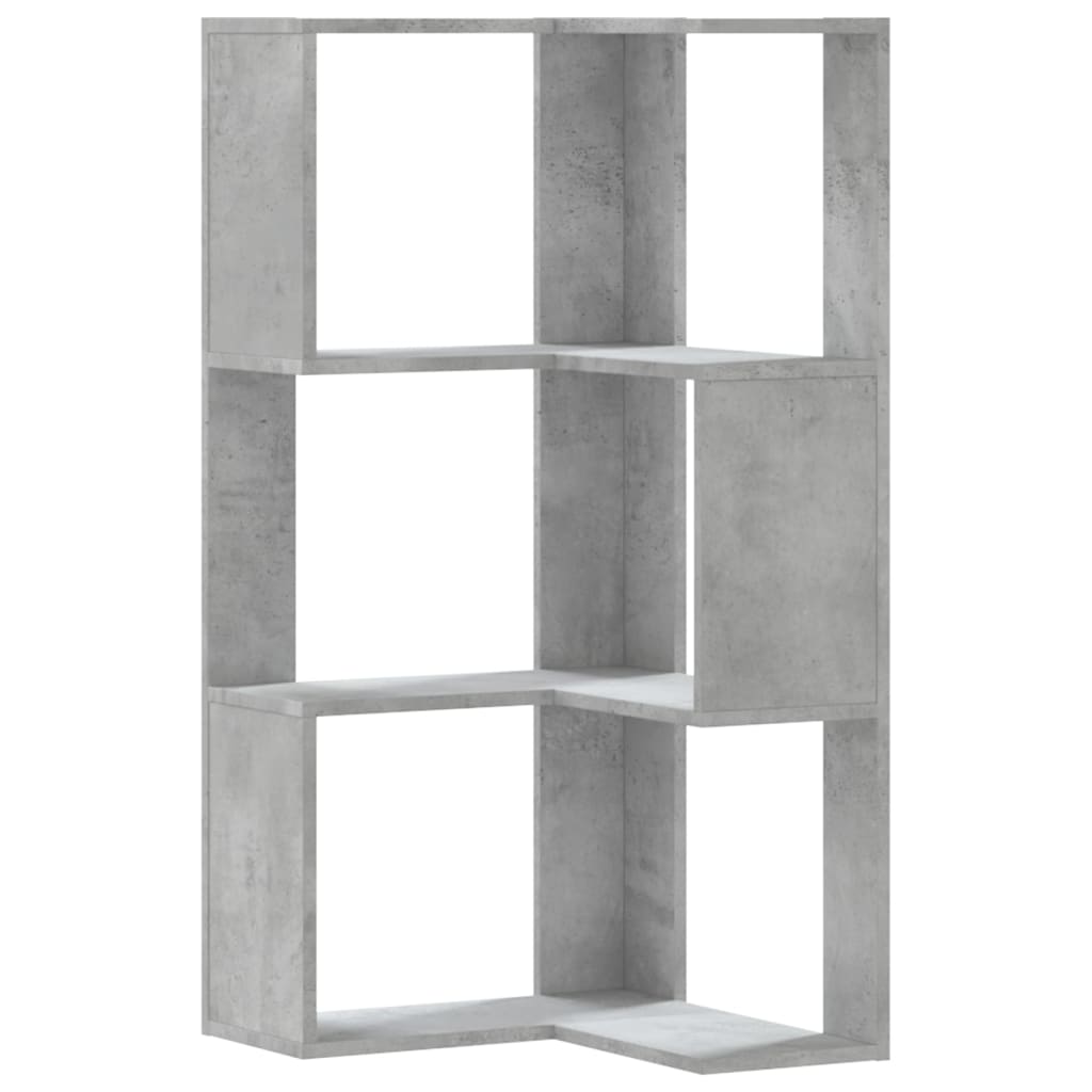 Corner Bookcase 3 - Tier Concrete Grey 50x50x102 cm Engineered Wood - Bargainia.com - 8721102948510 - 852594