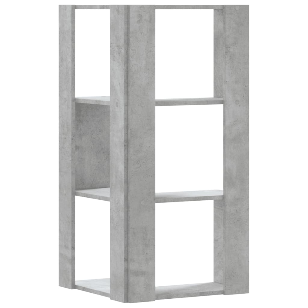 Corner Bookcase 3 - Tier Concrete Grey 50x50x102 cm Engineered Wood - Bargainia.com - 8721102948510 - 852594