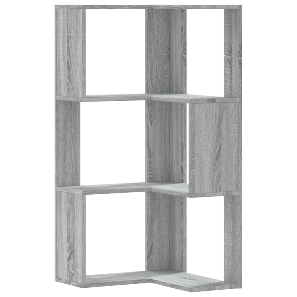 Corner Bookcase 3 - Tier Grey Sonoma 50x50x102 cm Engineered Wood - Bargainia.com - 8721102948534 - 852596