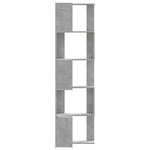 Corner Bookcase 5 - Tier Concrete Grey 50x50x179 cm Engineered Wood - Bargainia.com - 