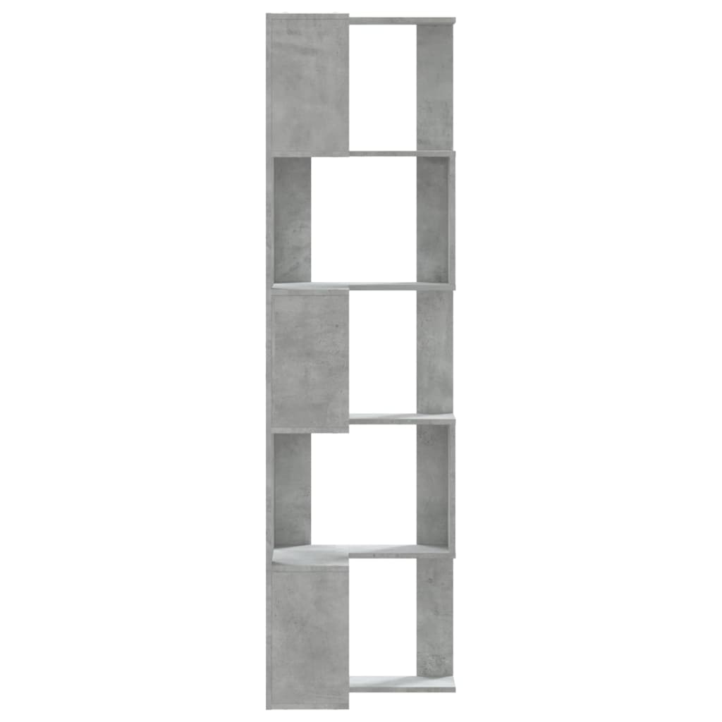 Corner Bookcase 5 - Tier Concrete Grey 50x50x179 cm Engineered Wood - Bargainia.com - 